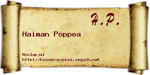 Haiman Poppea névjegykártya